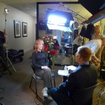 Lance Heft prepares to interview Kathy Griffin